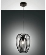 Lampadario Moderno Camp nero paralume nero E27 LA MIA LUCE