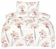 Biancheria da letto bianca/arancione in raso di cotone per letto singolo 140x200 cm Adeline – My House