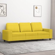 Divano A 3 Posti Giallo Chiaro 180 Cm İn Tessuto /