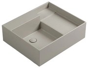 Lavabo da appoggio Nobu COLAVENE rettangolare in ceramica L 60 x H 21 x P 50 cm beige opaco piletta non inclusa