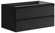Mobile da bagno sotto lavabo Fusion antracite laccato opaco L 79.5 x H 40 x P 45.5 cm 2 cassetti, lavabo non incluso