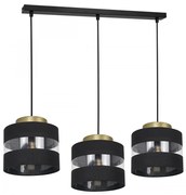 Lampadario su filo HAVARD 3xE27/60W/230V nero/ottone