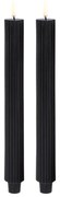 Uyuni - Candela a Cono LED Grooved 2-pack 3,2x25,5 cm Plain Nero/Smooth Uyuni Lighting