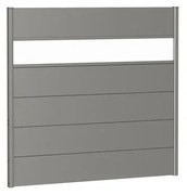 Frangivista in acciaio BIOHORT con vetro, grigio quarzo metallizzato 145 x 137 cm, spessore 44 mm