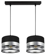 Lampadario su filo MILO 2xE27/60W/230V argento/nero