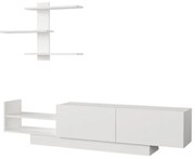 Parete Attrezzata Con Mobile TV E Mensola A Parete Bianco 180 Cm Egemen