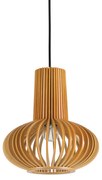 Sospensione Industrial-Minimal Citrus-2 Legno Marrone 1 Luce E27