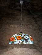 Sospensione tiffany d.40 1 luce attacco e27 butterfly in vetro