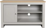 Tavolo TV in rovere decorato in colore grigio-naturale 95x58 cm Emerald - Støraa