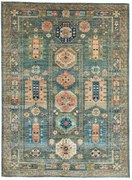 Samarkand Tappeto 150x200 Verde (Pakistan) Annodato A Mano