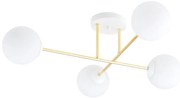 Lampadario a sospensione con supporto rigido MAGNUM 4xE14/10W/230V bianco/oro