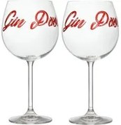 Set 2 calici cocktail con scritta Gin Passion, in vetro