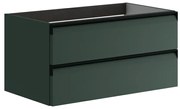 Mobile da bagno sotto lavabo Fusion verde laccato opaco L 79.5 x H 40 x P 45.5 cm 2 cassetti, lavabo non incluso