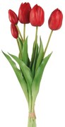 L' ocanera fiore decorativo bouquet tulipani rossi h 40 set 4 pezzi