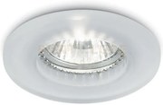 Gfa070- faretto in vetro bianco e metallo 1 luce attacco gu10 d.9,8cm