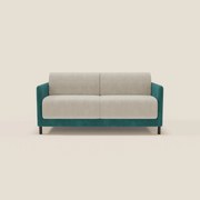 Narciso divano letto design con materasso H18 cm bicolore con struttura in microfibra smacchiabile e imbottiture in elegante tessuto impermeabile T06 petrolio - panna