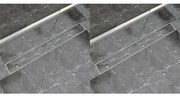 Scarico Doccia Lineare 2 Pz 930x140 Mm Acciaio Inossidabile /