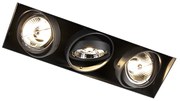 Faretto da incasso nero GU10 AR70 senza cornice 3 luci - Oneon
