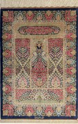 Ghom Tappeto persiano 60x90 Blu (Iran) Annodato A Mano