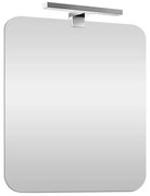 Specchio LED 70x90 cm reversibile con angoli stondati e luce naturale