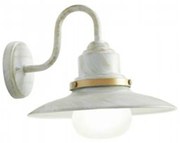 Applique Esterno Contemporanea Fisher Alluminio E Vetro Bianco E Oro 1 Luce E27