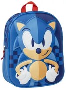 Zaino Scuola Sonic Azzurro 25 x 31 x 10 cm