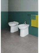 Coppia sanitari filomuro scarico a pavimento e a parete ISI bianco WC: P 51 x L 37.5 x H 42 cm, bidet: P 51 x L 37.5 x H 42 cm