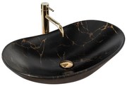 REA-U7478 - Lavabo da appoggio ROYAL 36x62 cm in ceramica/nero/finitura effetto marmo