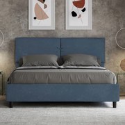 Letto contenitore da 160x190 in microfibra blu Mados