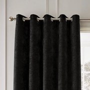 Tende in set termoisolanti nere in ciniglia 2 pz 168x183 cm Selene Luxury Chenille – Hyperion