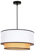 Duolla - Lampadario a sospensione con filo BOHO 1xE27/15W/230V diametro 45 cm bianco/rattan