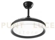 Plafoniera led ventilatore 72w 7200 lumen nero pale retrattili d.10...