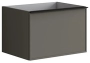 Mobile da bagno sotto lavabo Pixel frame grigio carbone laccato opaco L 60 x H 40 x P 45.5 cm 2 cassetti, lavabo non incluso