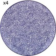 Set 4 piatti piani puntini blu porcellana Hanami