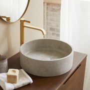 Tikamoon - Lavabo tondo in cemento grigio Gina
