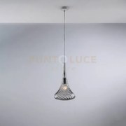 Sospensione in ferro con vetro grigio pyrex 1 luce nemesi