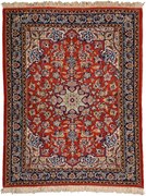 Isfahan Tappeto persiano 90x70 Rosso (Iran) Annodato A Mano