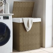 Cesto Portabiancheria Con Coperchio 46x33x60 Cm Polyrattan /