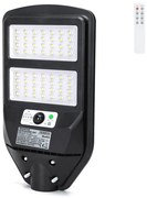 Lampione stradale Led 70W Nero con pannello solare IP65 Bianco freddo 6500K con sensore crepuscolare e di movimento Aigostar