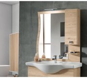 Specchio bagno con pensile e lampada LED ONDA 100 Quercia Naturale