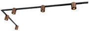 Sistema a binario monofase con 5 faretti bronzo scuro e nero - Rondoo Up