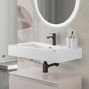 Lavabo sospeso in resina 80 cm bianco lucido   Lodi