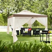 Teli laterali (set da 4 pezzi) per gazebo da giardino Paradise Premium,  3x4m, ocra 