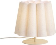 Lampada da tavolo Japandi beige con paralume in tessuto 22 cm - Jenni