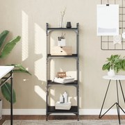 Libreria a 4 ripiani nera 40x30x120 cm in legno multistrato