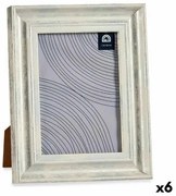 Cornice Portafoto 19 x 2 x 24 cm Cristallo Argentato Legno Marrone Plastica (6 Unità)