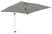 QUASI PERFETTO Ombrellone a palo laterale bianco con telo quadrato grigio L 300 x P 300 x H 268 cm