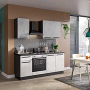 Cucina montata Dora dx elettrodomestici e cappa Camino L 195 cm