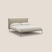 Eric letto imbottito design minimal in morbido tessuto impermeabile T14 beige