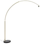 Lampada ad arco in ottone e base in marmo nero regolabile - XXL